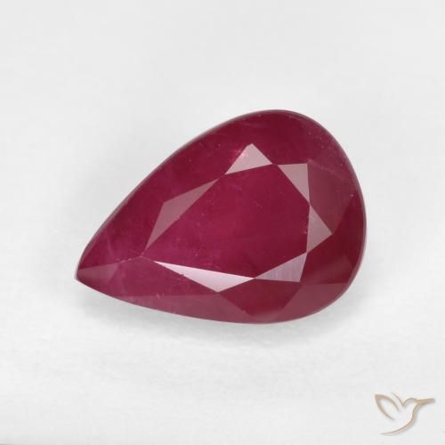 1.04ct 자연스러운 딥 레드 루비, 배 모양, VS-SI