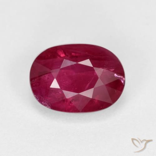 1.22ct 자연스러운 미디엄 레드 루비, 타원형, VS-SI