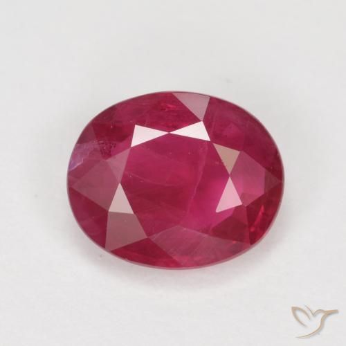 1.11ct 자연스러운 딥 레드 핑크 루비, 타원형, VS-SI