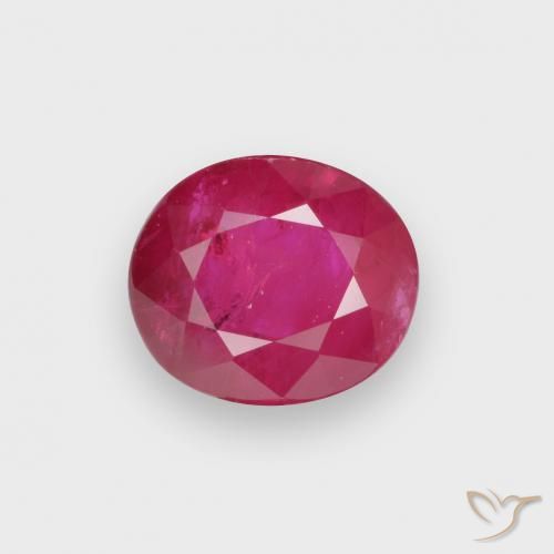 1.00ct 자연스러운 라이트 레드 루비, 타원형, VS-SI