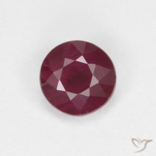 0.33ct 자연스러운 딥 레드 루비, 둥근, SI