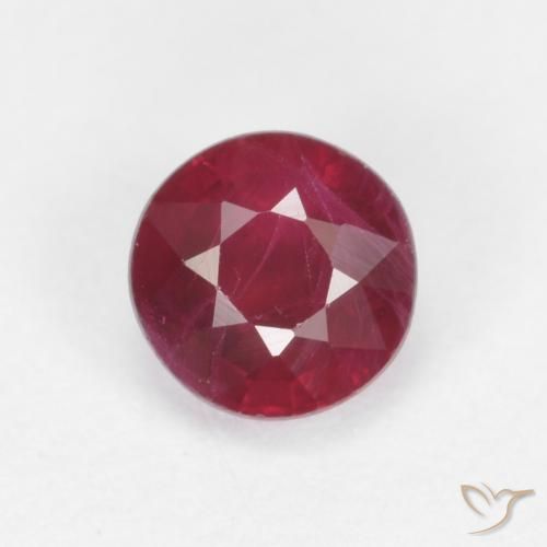 0.44ct 자연스러운 미디엄 레드 루비, 둥근, SI