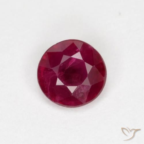 0.28ct 자연스러운 미디엄 레드 루비, 둥근, SI