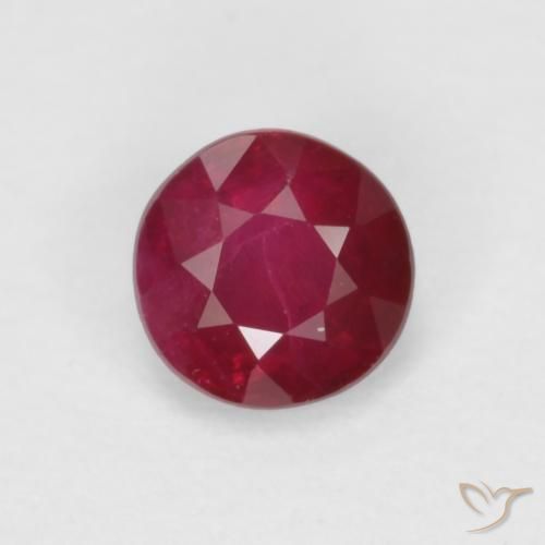 0.35ct 자연스러운 미디엄 레드 루비, 둥근, SI
