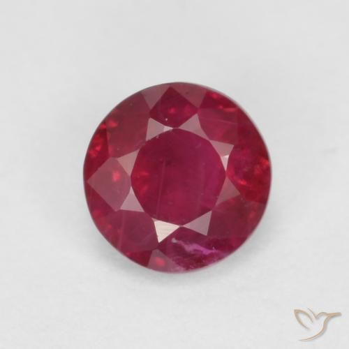 0.41ct 자연스러운 다크 레드 루비, 둥근, SI
