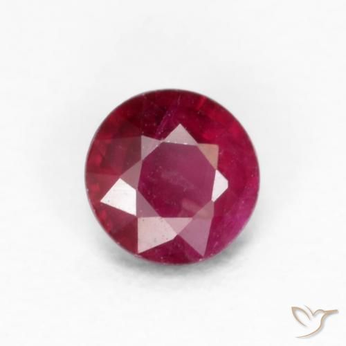 0.25ct 자연스러운 딥 와인 레드 루비, 둥근, VS