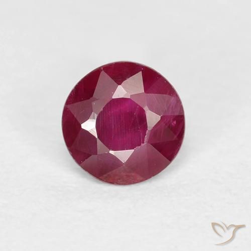 0.22ct 자연스러운 딥 와인 레드 루비, 둥근, VS