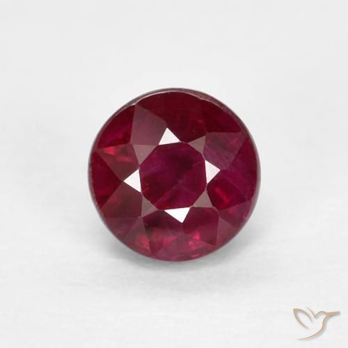0.41ct 자연스러운 딥 레드 루비, 둥근, VS-SI