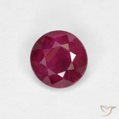 0.26ct 자연스러운 딥 와인 레드 루비, 둥근, VS-SI