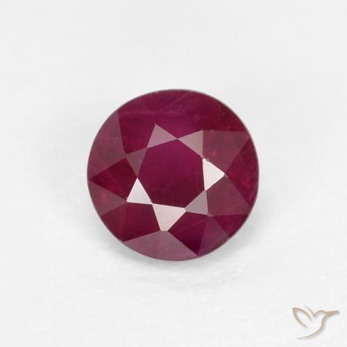 0.33ct 자연스러운 다크 레드 루비, 둥근, VS-SI