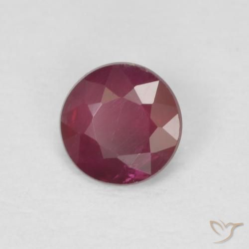 0.25ct 자연스러운 다크 레드 루비, 둥근, VS