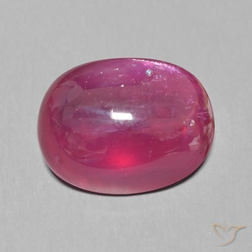 12.66ct 자연스러운 분홍빛이 도는 빨강 루비, 타원형, 투명한