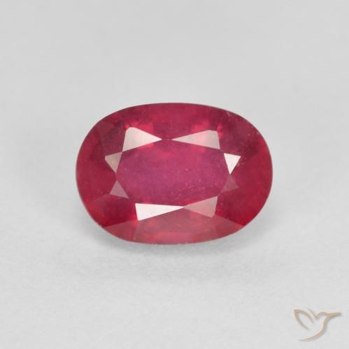 1.35ct 자연스러운 라이트 레드 루비, 타원형, VS
