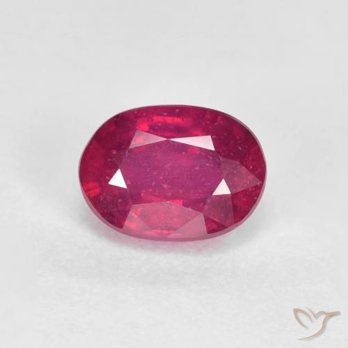 1.36ct 자연스러운 미디엄 다크 레드 루비, 타원형, VS