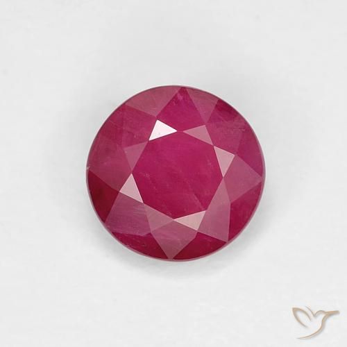 0.76ct 자연스러운 분홍빛이 도는 빨강 루비, 둥근, VS-SI