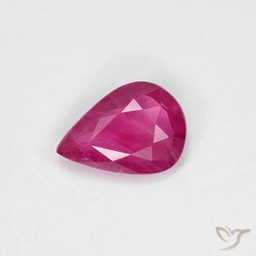 0.73ct 자연스러운 붉은빛이 도는 핑크 루비, 배 모양, VS