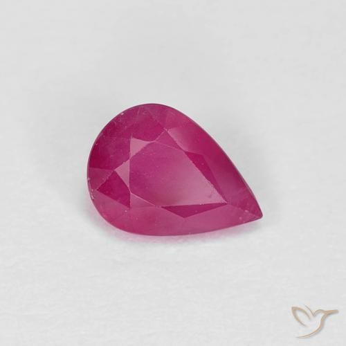 0.96ct 자연스러운 붉은빛이 도는 핑크 루비, 배 모양, VS