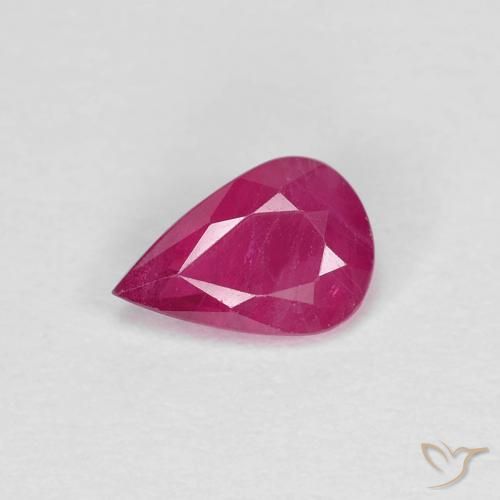 0.70ct 자연스러운 붉은빛이 도는 핑크 루비, 배 모양, VS