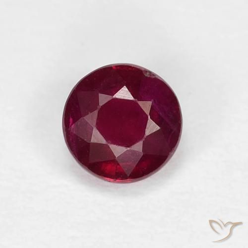 0.44ct 자연스러운 와인 레드 루비, 둥근, VS