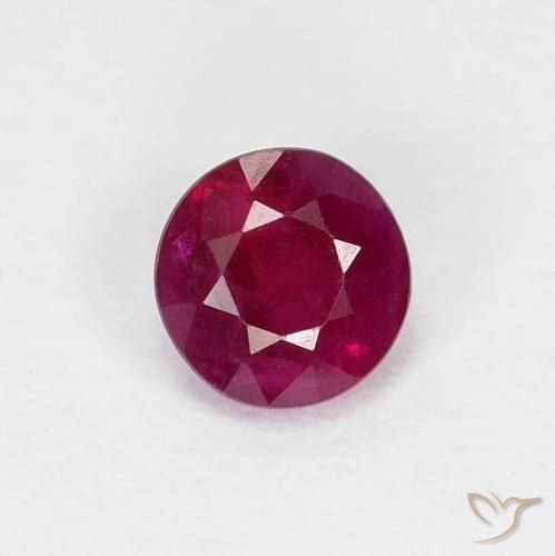 0.36ct 자연스러운 딥 레드 루비, 둥근, SI