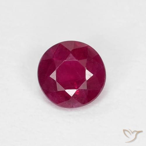 0.31ct 자연스러운 딥 와인 레드 루비, 둥근, SI