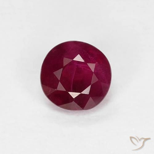 0.33ct 자연스러운 딥 와인 레드 루비, 둥근, SI