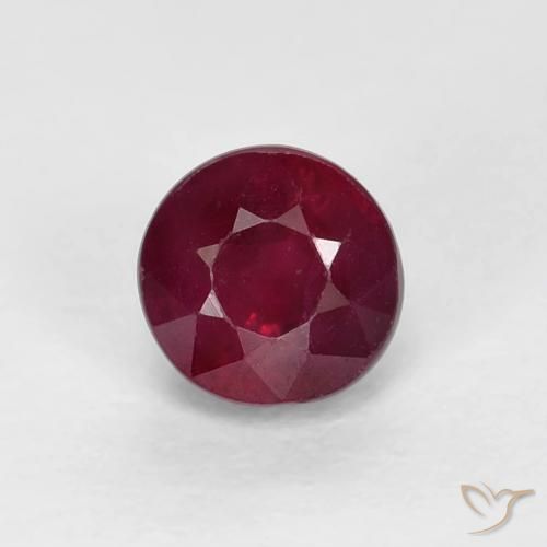 0.49ct 자연스러운 와인 레드 루비, 둥근, VS-SI