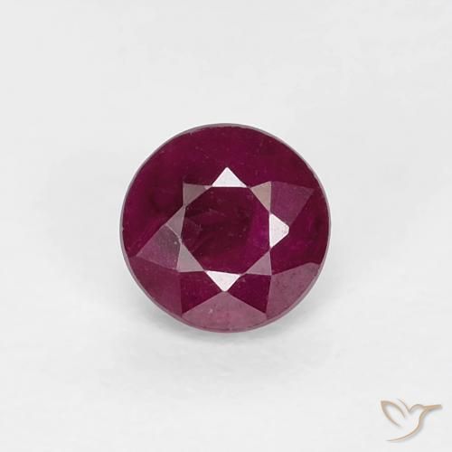 0.36ct 자연스러운 딥 와인 레드 루비, 둥근, VS-SI