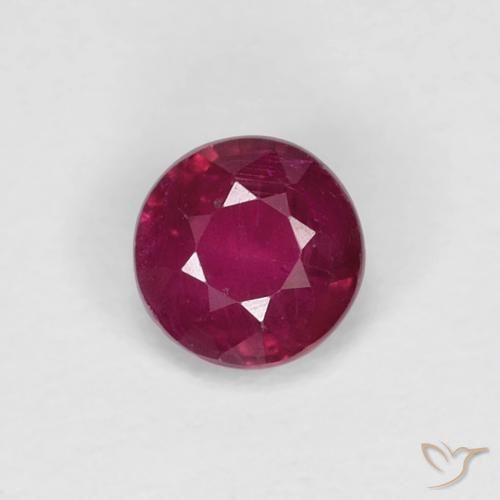 0.35ct 자연스러운 딥 레드 루비, 둥근, VS-SI