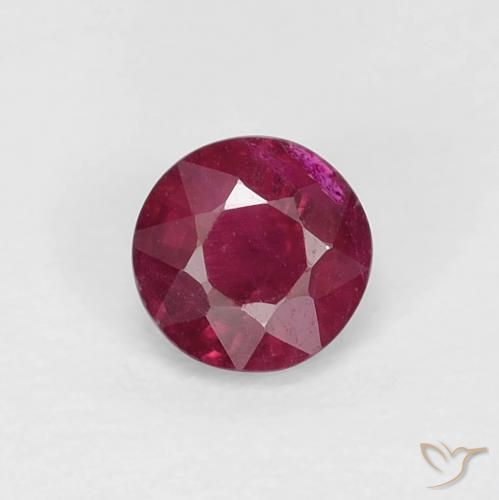0.36ct 자연스러운 딥 와인 레드 루비, 둥근, VS-SI