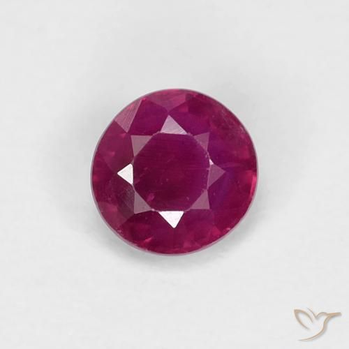 0.36ct 자연스러운 딥 와인 레드 루비, 둥근, VS-SI