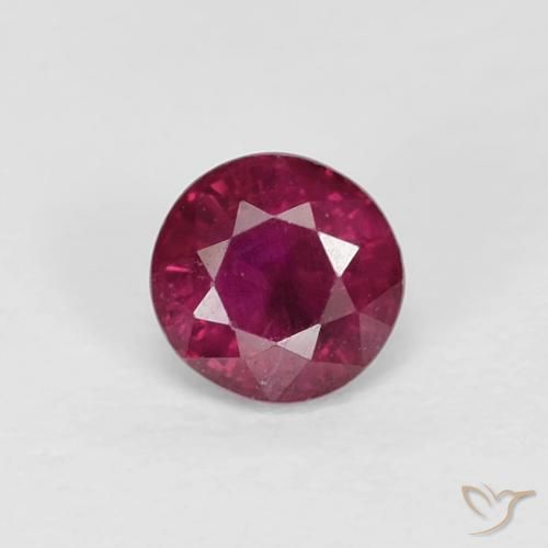0.36ct 자연스러운 딥 와인 레드 루비, 둥근, VS-SI
