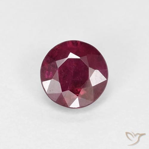 0.30ct 자연스러운 딥 레드 루비, 둥근, VS-SI