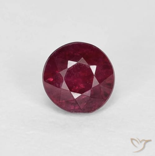 0.40ct 자연스러운 와인 레드 루비, 둥근, VS-SI