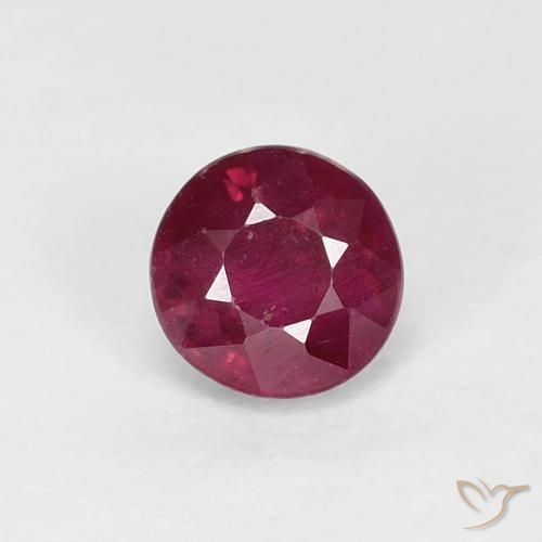 0.40ct 자연스러운 딥 레드 루비, 둥근, VS-SI