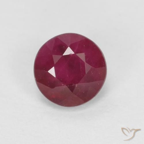 0.43ct 자연스러운 딥 레드 루비, 둥근, SI
