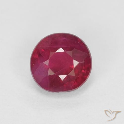 0.36ct 자연스러운 다크 레드 루비, 둥근, SI