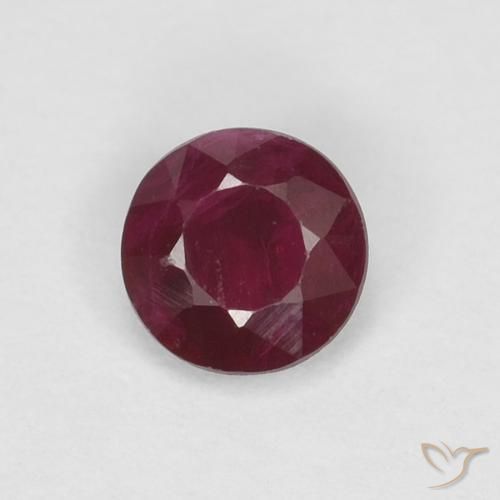 0.29ct 자연스러운 다크 레드 루비, 둥근, SI