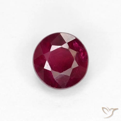 0.42ct 자연스러운 딥 레드 루비, 둥근, VS-SI