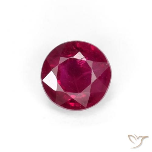 0.33ct 자연스러운 다크 레드 루비, 둥근, VS-SI