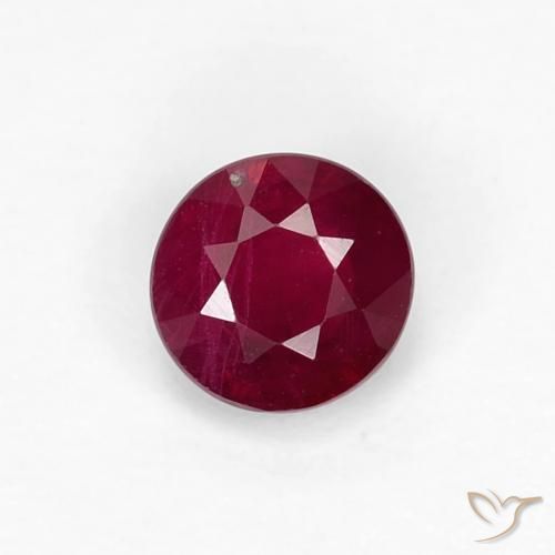 0.38ct 자연스러운 다크 레드 루비, 둥근, VS-SI