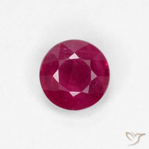 0.34ct 자연스러운 딥 와인 레드 루비, 둥근, VS-SI