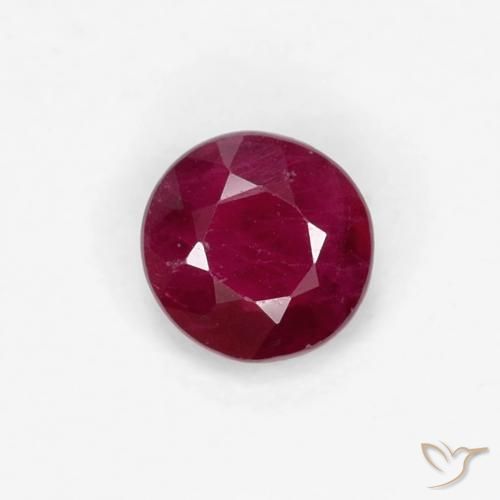 0.30ct 자연스러운 딥 레드 루비, 둥근, VS-SI