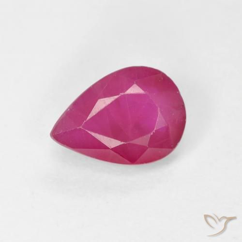 0.99ct 자연스러운 붉은빛이 도는 핑크 루비, 배 모양, VS-SI