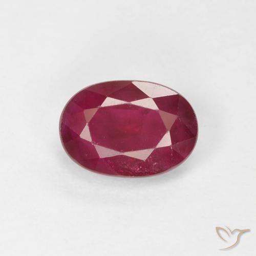 0.99ct 자연스러운 와인 레드 루비, 타원형, VS-SI