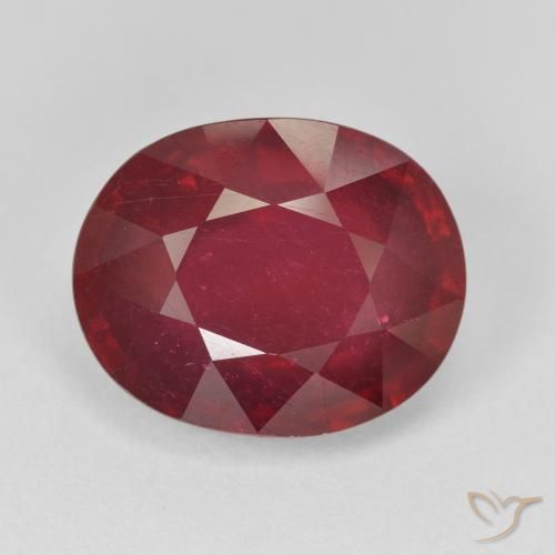10.38ct 자연스러운 딥 레드 루비, 타원형, VS