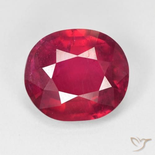 8.60ct 자연스러운 미디엄 레드 루비, 타원형, VS