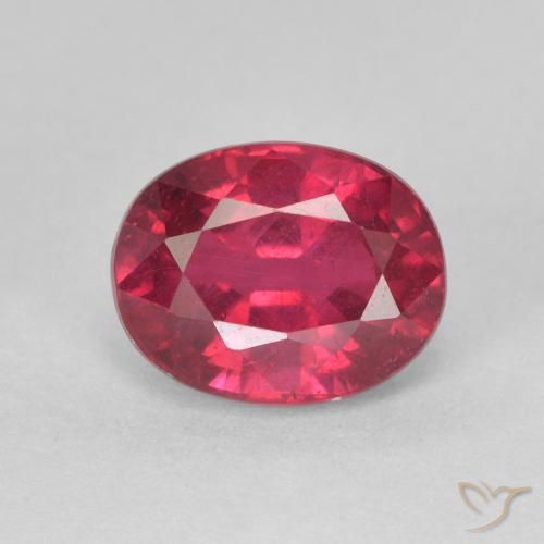 1.92ct 자연스러운 잼 레드 루비, 타원형, VS