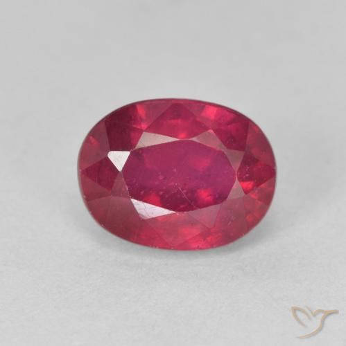 2.34ct 자연스러운 미디엄 레드 루비, 타원형, VS
