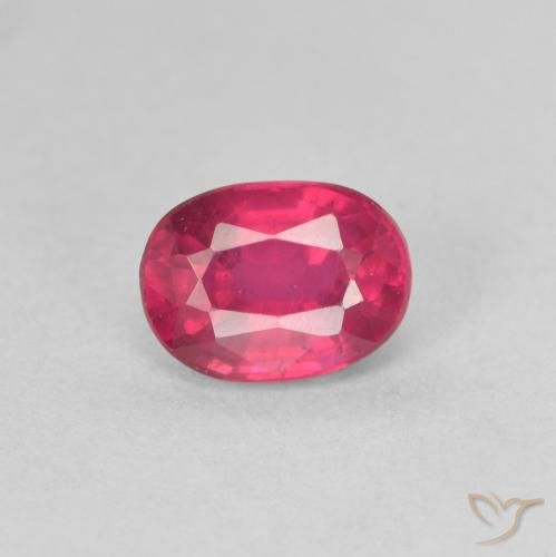 1.23ct 자연스러운 붉은빛이 도는 핑크 루비, 타원형, VS